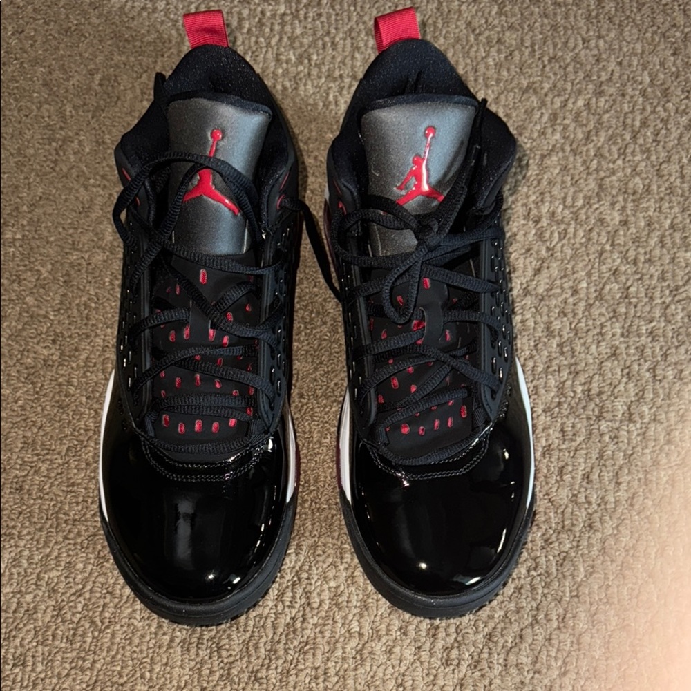 Black and Red Air Jordans Men; Size 10.5